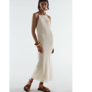 ZARA CROCHETED HALTER DRESS